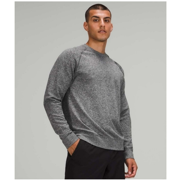 Lululemon Engineered Warmth Long Sleeve Crew Merino Wool Sweater XL Black/White - Picture 1 of 11